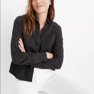 Denim Shrunken Ex-boyfriend Shirt NWT 🖤